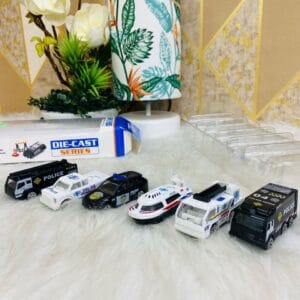 6Pcs DIY Police Car Set