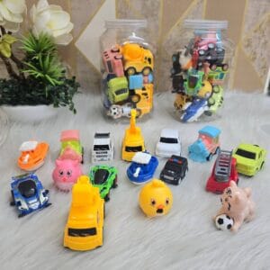16 Pcs Mini Cartoon Vehicle Set