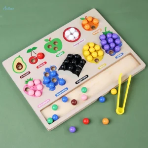 Wooden Fruit Counting & Color Sorting Toy