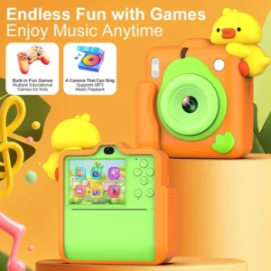 Kids Instant Print Camera with Games & Music | 2.4" IPS Display